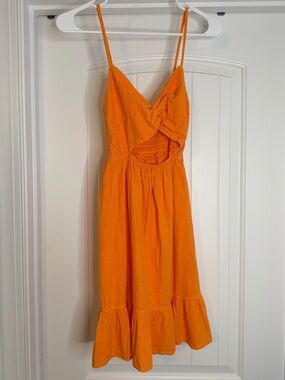 Seaspice "Alina" Cutout Mini Dress in the Orange colorway